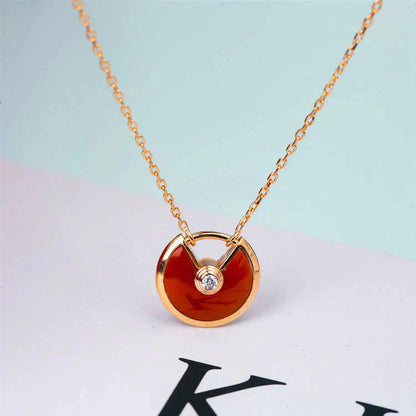 [Eterna Jewels]AMULETTE GOLD CARNELIAN ONYX NECKLACE