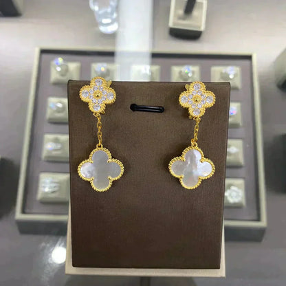 [Eterna Jewels]CLOVER  2 MOTIFS  DIAMOND  EARRINGS (MULTIPLE CHOICESç´