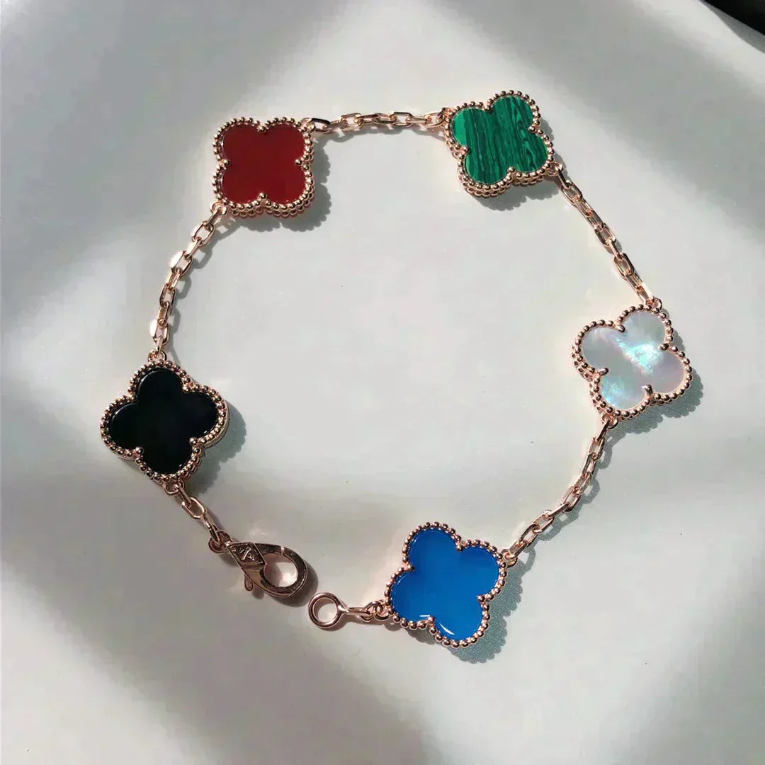 [Eterna Jewels]CLOVER 5 MOTIFS MULTICOLOR BRACELET