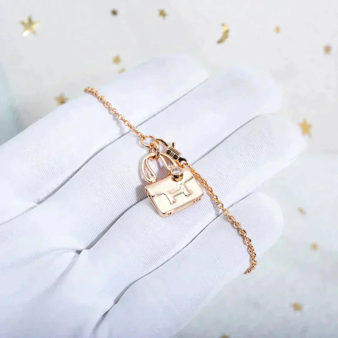 [Eterna Jewels]AMULETTE PEDANT ROSE GOLD NECKLACE