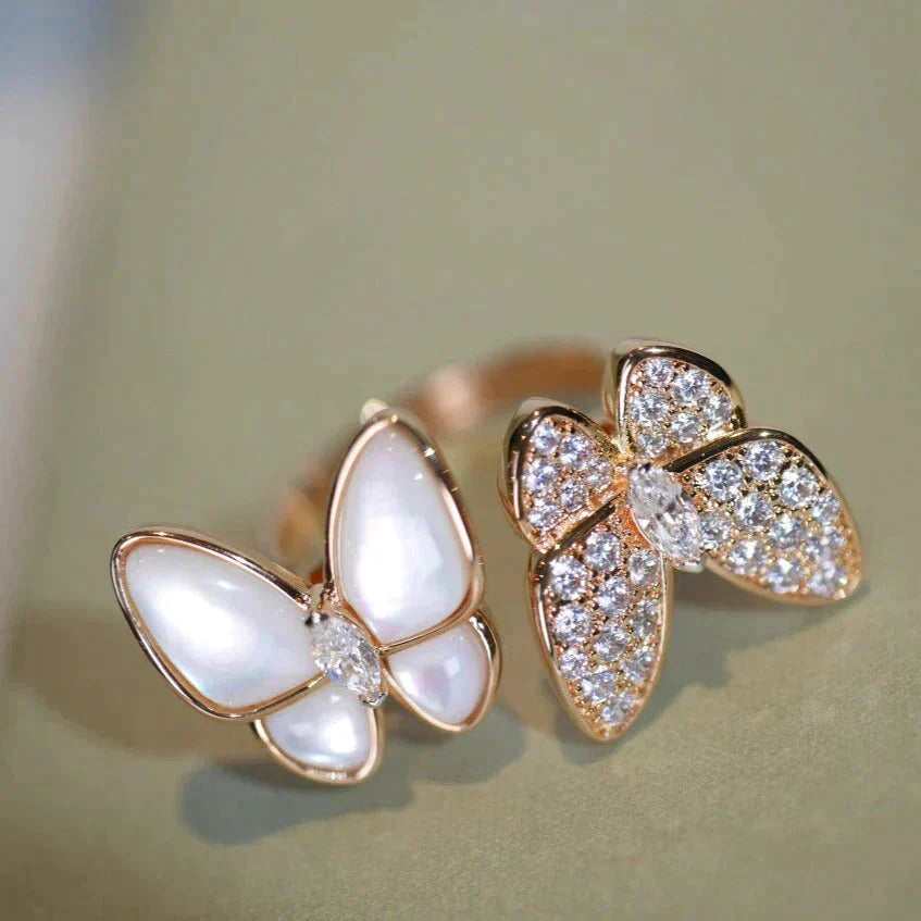 [Eterna Jewels]TWIN BUTTERFLY DIAMOND MOP RING