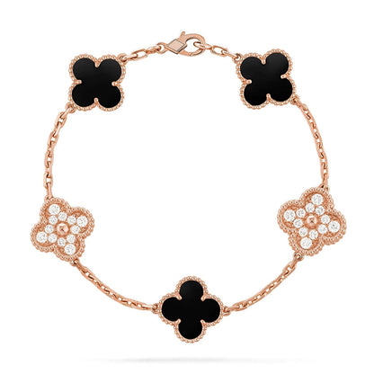 [Eterna Jewels] CLOVER 5 MOTIF ONYXS BRACELET COLLECTION