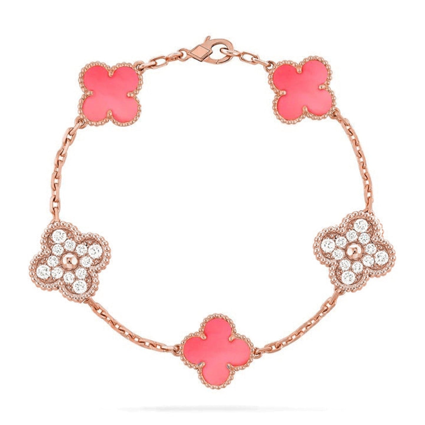 [Eterna Jewels] CLOVER 5 MOTIFS  PINK MOP BRACELET COLLECTION