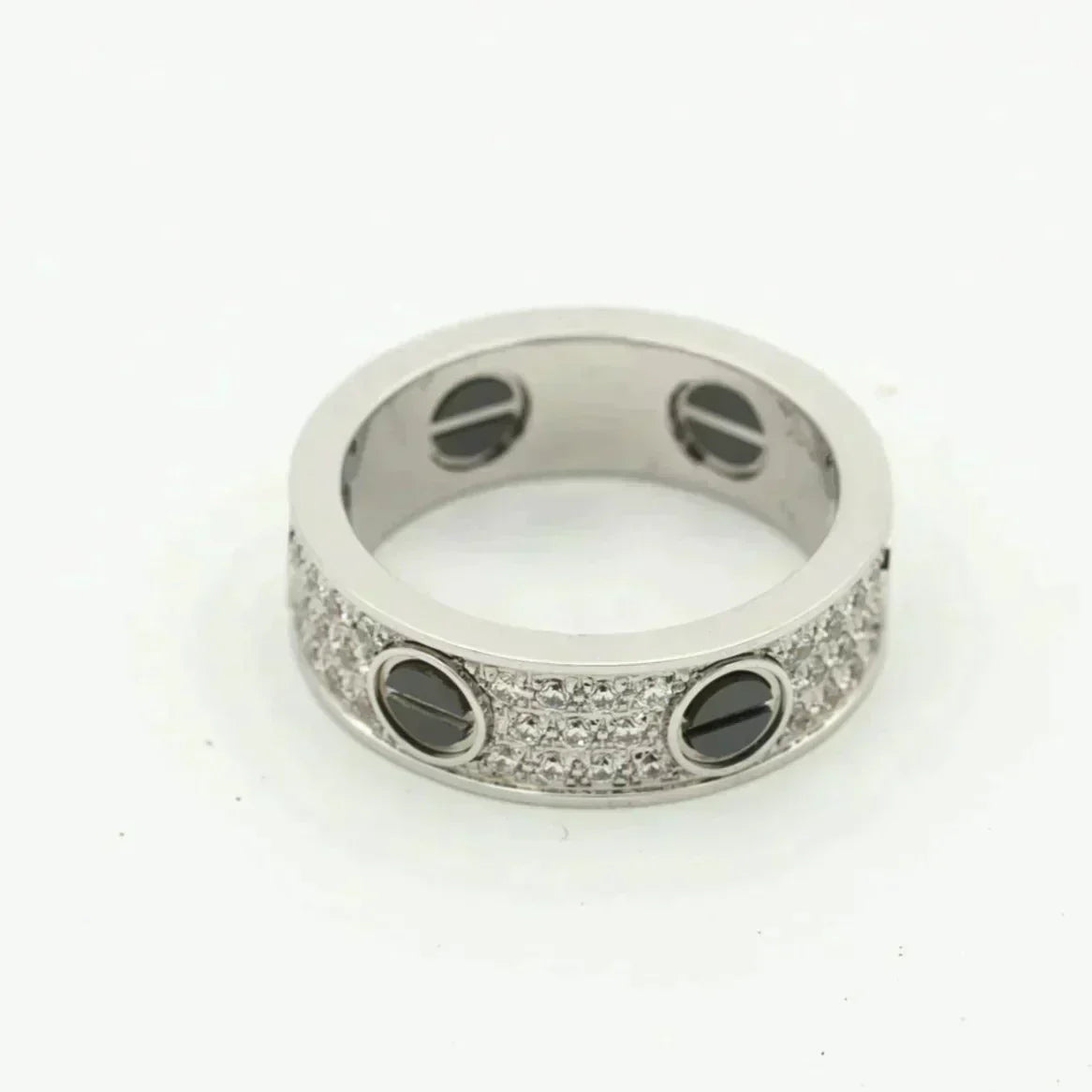 [Eterna Jewels]LOVE RING 5.5MM DIAMONDS PAVED CERAMIC
