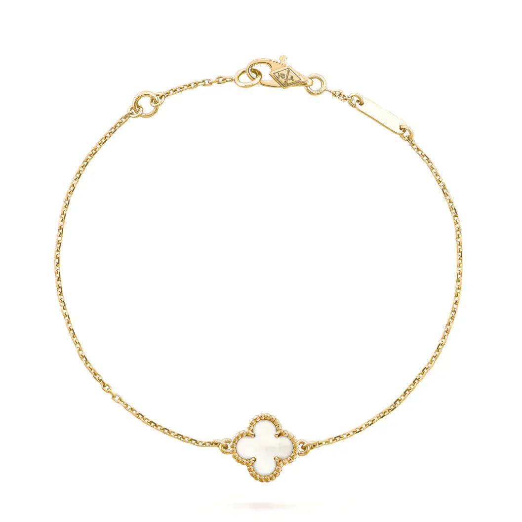 [Eterna Jewels]CLOVER WHITE MOP SINGLE FLOWER BRACELET