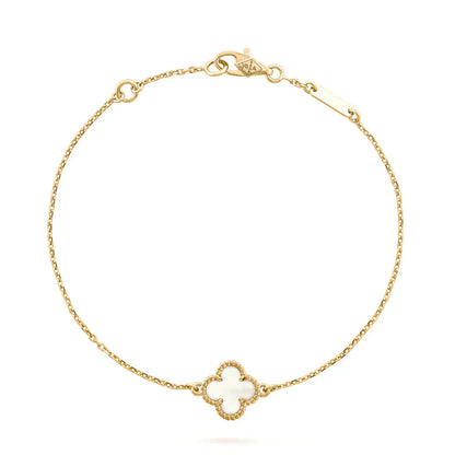 [Eterna Jewels]CLOVER WHITE MOP SINGLE FLOWER BRACELET