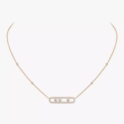 [Eterna Jewels] Move Pave_ Rose Gold Diamond Necklace