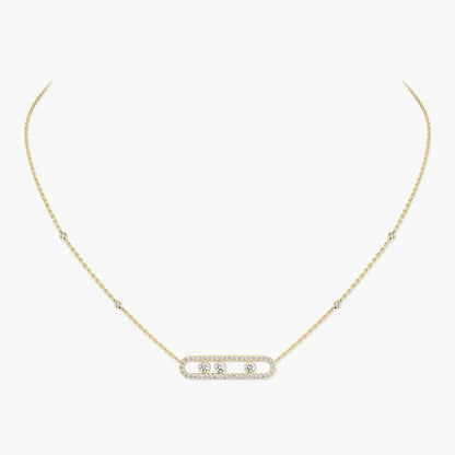 [Eterna Jewels] Move Pave_ Rose Gold Diamond Necklace