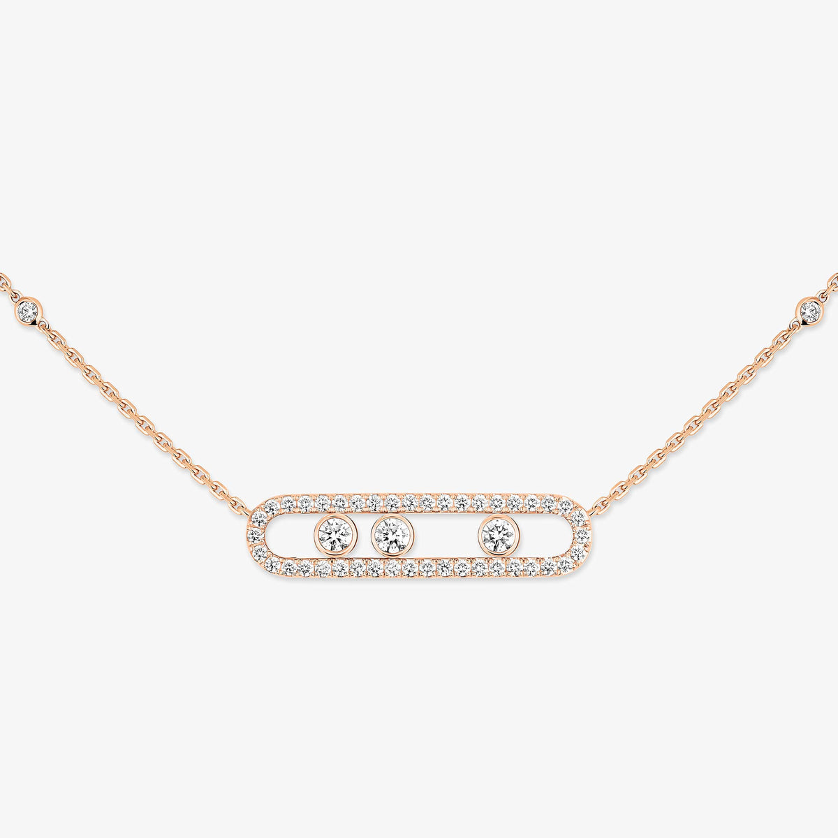 [Eterna Jewels] Move Pave_ Rose Gold Diamond Necklace